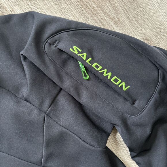 Salomon Clima Pro 10000 Ski Jacket Mens Medium Black Softshell Full Zip Coat - Picture 4 of 10